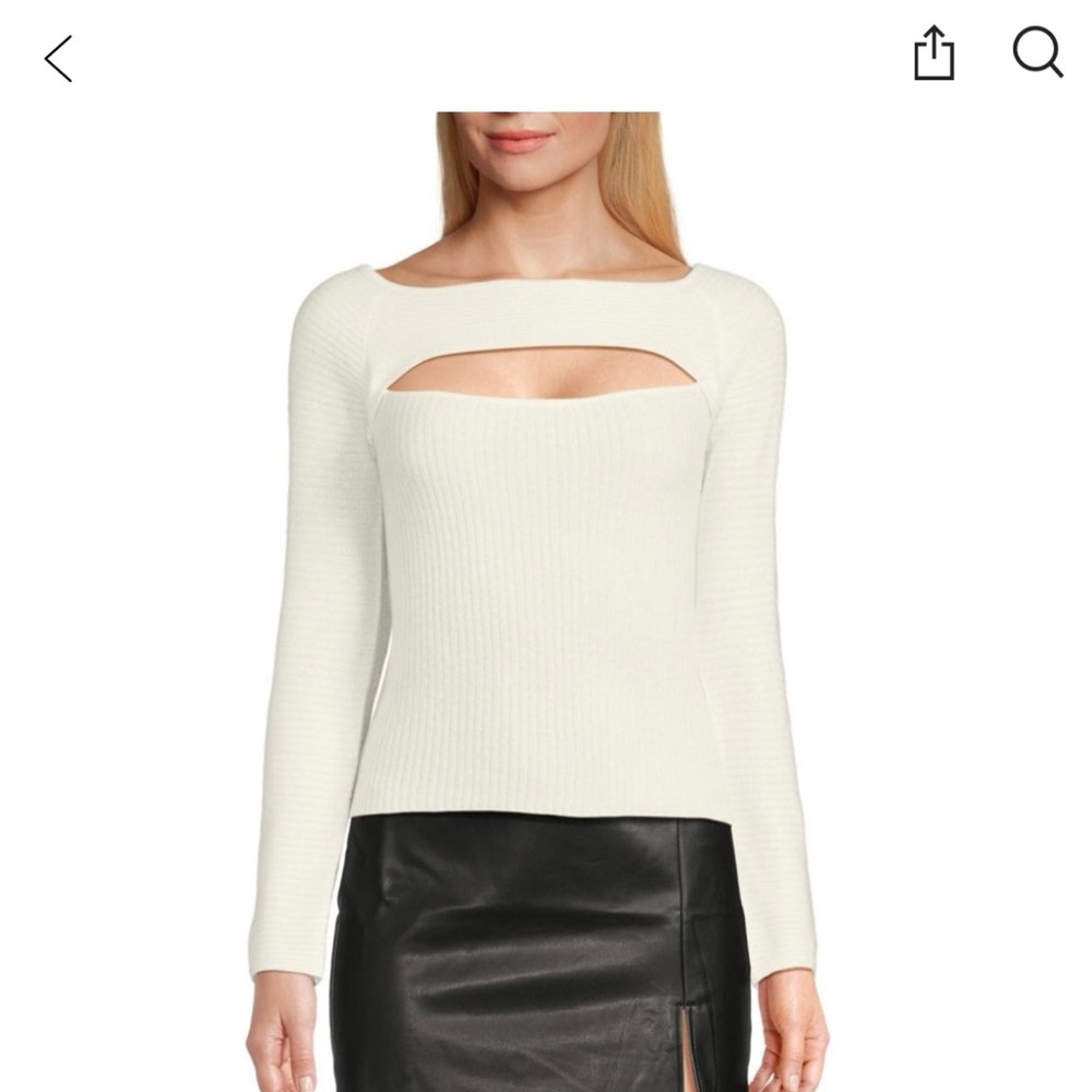 NAADAM Cashmere Cutout Sweater Off Shoulder Cream Size M BNWT